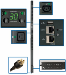 PDU, Monitored Per-Outlet, LX Platform, 5.5kW, 208/230V, 24 Outlets, L6-30P Input, 0U, TAA