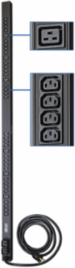 5/5.8kW Basic PDU, 208/240V, 38 Outlets (32 C13, 6 C19), 10 ft Cord