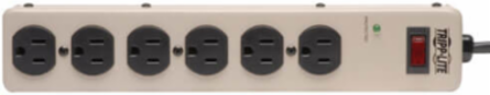 6-Outlet Surge Protector, 6 Ft Cord, 900 Joules, Metal Housing