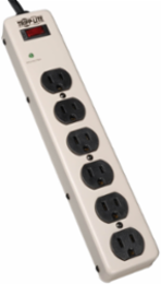 6-Outlet Surge Protector, 6 Ft Cord, 900 Joules, Metal Housing