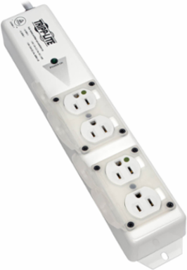 Medical-Grade Power Strip with 4 Hospital-Grade Outlets, 6 ft Cord