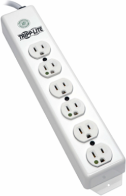 Medical-Grade Power Strip with 6 Hospital-Grade Outlets, 6 ft Cord