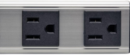4-Outlet Power Strip, 6 Ft Cord, NEMA 5-15P, 15A Circuit Breaker, Mountable 12 Inch