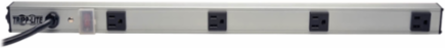 4-Outlet Vertical Power Strip, 6-ft Cord, 24-Inch, 15 Amp Circuit Breaker