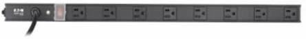 8-Outlet Vertical Power Strip, 120V, 15A, 15 ft. Cord, Black Housing