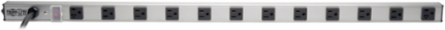 12-Outlets Vertical Power Strip, 120V, 20A, 15 ft Cord, Aluminum Housing