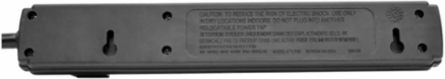 6-Outlet Power Strip with 6 ft Cord, 15A Circuit Breaker, Black
