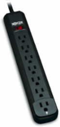 7-Outlet Power Strip with 12 Foot Cord, Black Housing, 15A Circuit Breaker