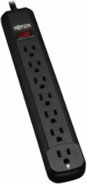 7-Outlets Power Strip with 25 ft Cord, 15A Circuit Breaker, Black