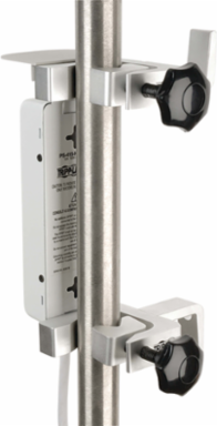 Medical-Grade Power Strip Mounting Clamp with Drip Shield, Fits 1-2.25 Inch Diameter