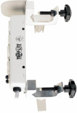 Medical-Grade Power Strip Mounting Clamp with Drip Shield, Fits 1-2.25 Inch Diameter