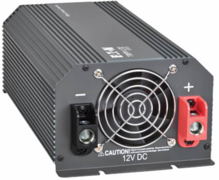 1000W Compact Inverter - 12V DC, 120V AC, 4 Outlets, 2000W Peak Output