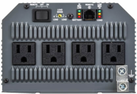 1000W Compact Inverter - 12V DC, 120V AC, 4 Outlets, 2000W Peak Output