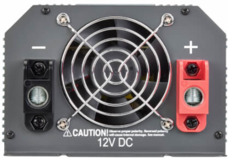 1000W Compact Inverter - 12V DC, 120V AC, 4 Outlets, 2000W Peak Output