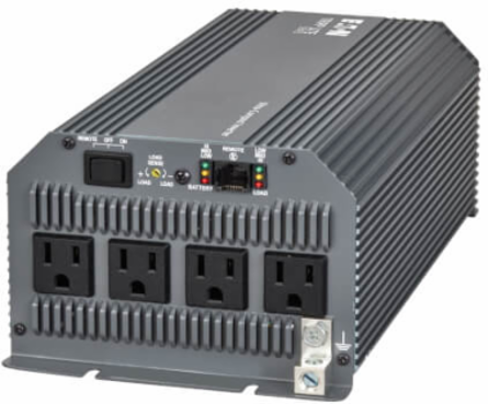 1000W Compact Inverter - 12V DC, 120V AC, 4 Outlets, 2000W Peak Output