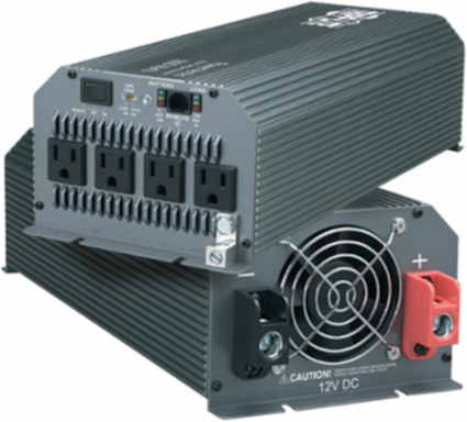 1000W Compact Inverter - 12V DC, 120V AC, 4 Outlets, 2000W Peak Output