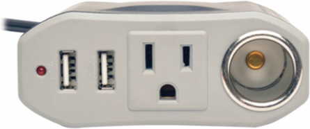 100W Ultra-Compact Car Inverter with 1 AC Outlet, 2 USB Ports, 3 Ft Cord