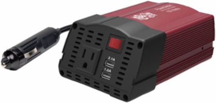 150W Ultra-Compact Car Inverter with NEMA Outlet & Dual USB Ports