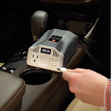 200W Ultra-Compact Car Inverter with 1 AC Outlet & 2 USB Ports