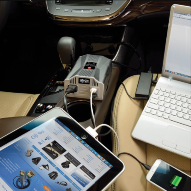 200W Ultra-Compact Car Inverter with 1 AC Outlet & 2 USB Ports