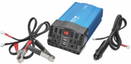 375W Ultra-Compact Car Inverter with 2 AC Outlets, 2 USB Ports, and 3 ft. Battery Cables