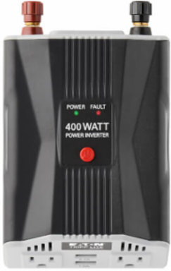 400W Ultra-Compact Car Inverter, 2 AC Outlets, 2 USB Ports, 12V DC Input