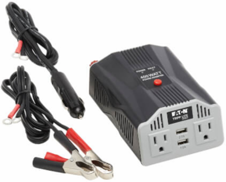 400W Ultra-Compact Car Inverter, 2 AC Outlets, 2 USB Ports, 12V DC Input