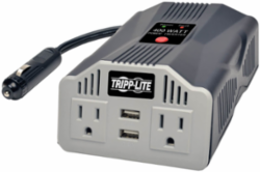 400W Ultra-Compact Car Inverter, 2 AC Outlets, 2 USB Ports, 12V DC Input