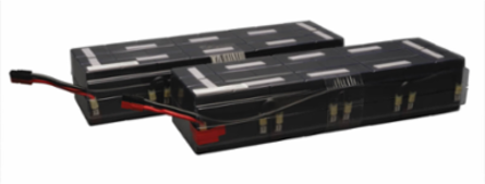 2U 48V DC UPS Battery Cartridge (2 Sets of 4 Batteries, 30.4 lbs)