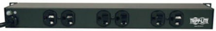 1U Rack-Mount Power Strip, 120V, 15A, 6 Outlets, 15 ft Cord