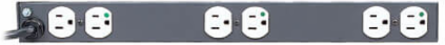 1U Medical-Grade Rackmount Power Strip, 12 Hospital-Grade Outlets, 15 ft. Cord