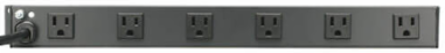 1U Rack-Mount Power Strip, 120V, 15A, 5-15P, 12 Outlets (Right-Angled Widely Spaced), 15-ft. Cord