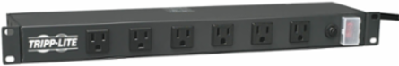 1U Rack-Mount Power Strip, 120V, 15A, 5-15P, 12 Outlets (Right-Angled Widely Spaced), 15-ft. Cord