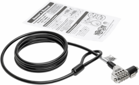Combination Laptop Security Lock with 6 ft Cable, 4-Digit Resettable Lock