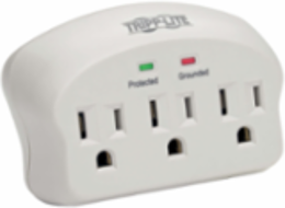 Surge Protector, 3 Outlet Direct Plug-In, 660 Joules, 1800W, Diagnostic LEDs