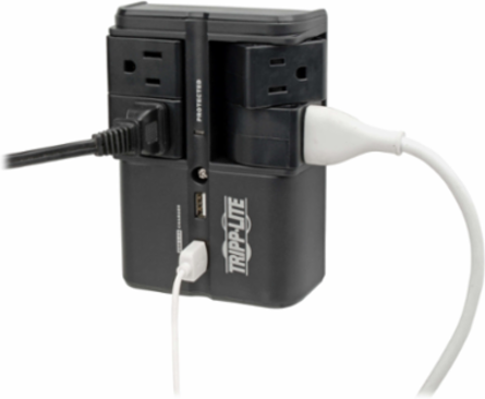 Surge Protector with 4 Rotatable Outlets, 1080 Joules, 3.4A USB Charger