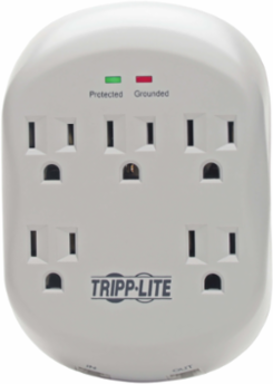 5-Outlet Surge Protector, 1080 Joules, Direct Plug-In, RJ11 Protection