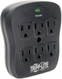 6-Outlet Direct Plug-In Surge Protector, 540 Joules, Black Casing