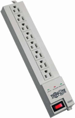 8-Outlet Surge Protector with 8-ft Cord, 1080 Joules, Right-Angle Plug