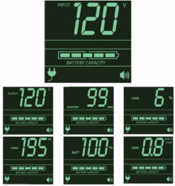 2U Line-Interactive Sine Wave UPS, 1000VA/800W, 6 Outlets, LCD Display