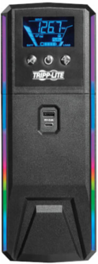 Gaming UPS Battery Backup, Pure Sine Wave, 120V, 1200VA/720W, LCD, AVR, RGB LEDs, USB Charging
