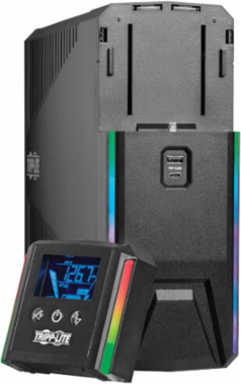 Gaming UPS Battery Backup, Pure Sine Wave, 120V, 1200VA/720W, LCD, AVR, RGB LEDs, USB Charging