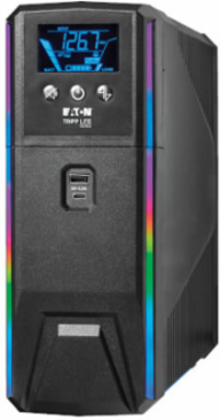 Gaming UPS Battery Backup, Pure Sine Wave, 120V, 1500VA/900W, LCD, AVR, RGB LEDs, USB Charging