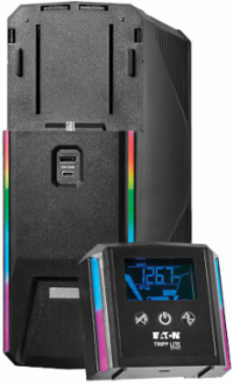 Gaming UPS Battery Backup, Pure Sine Wave, 120V, 1500VA/900W, LCD, AVR, RGB LEDs, USB Charging