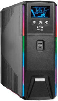 Gaming UPS Battery Backup, Pure Sine Wave, 120V, 1500VA/900W, LCD, AVR, RGB LEDs, USB Charging