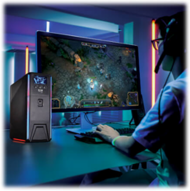 UPS Battery Backup, Gaming, Line-Interactive, 600VA/360W, 120V, Pure Sine Wave, LCD, RGB LED