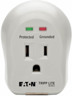 1-Outlet Surge Protector, Direct Plug-In, 600 Joules, Diagnostic LEDs