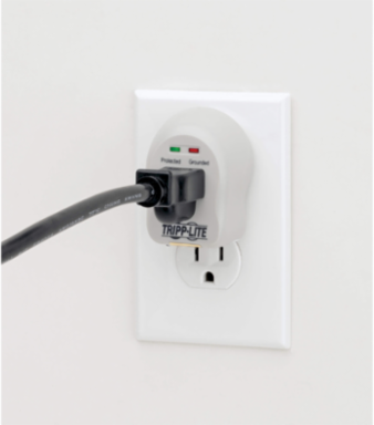 1-Outlet Surge Protector, Direct Plug-In, 600 Joules, Diagnostic LEDs