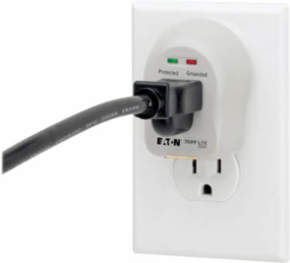 1-Outlet Surge Protector, Direct Plug-In, 600 Joules, Diagnostic LEDs