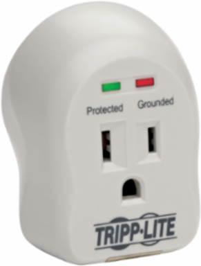 1-Outlet Surge Protector, Direct Plug-In, 600 Joules, Diagnostic LEDs